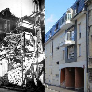 Rue Pierre Sauvage : un immeuble éventré avec un pan de mur instable